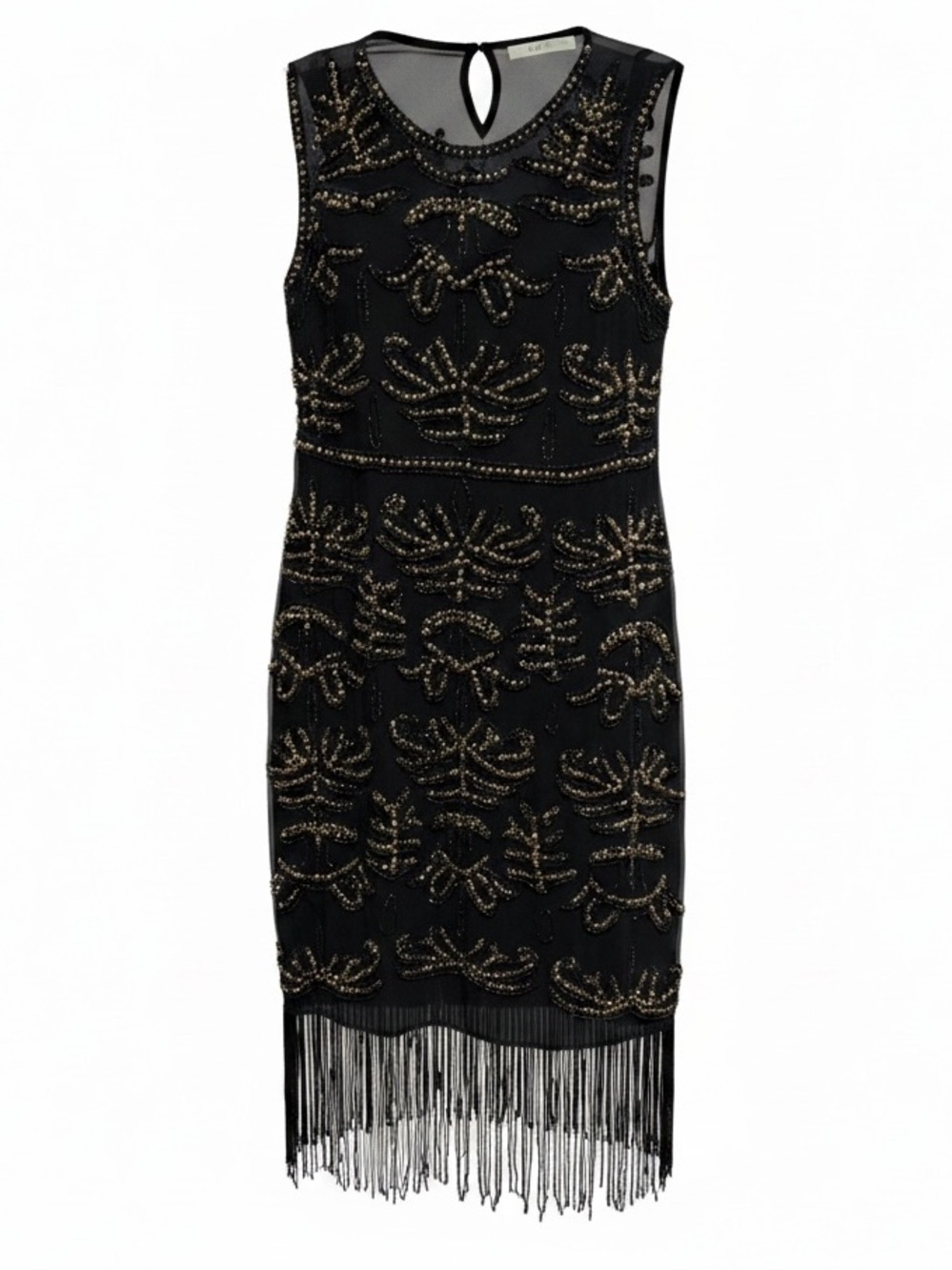 Hazel sheer beaded roaring 20s flapper dress
